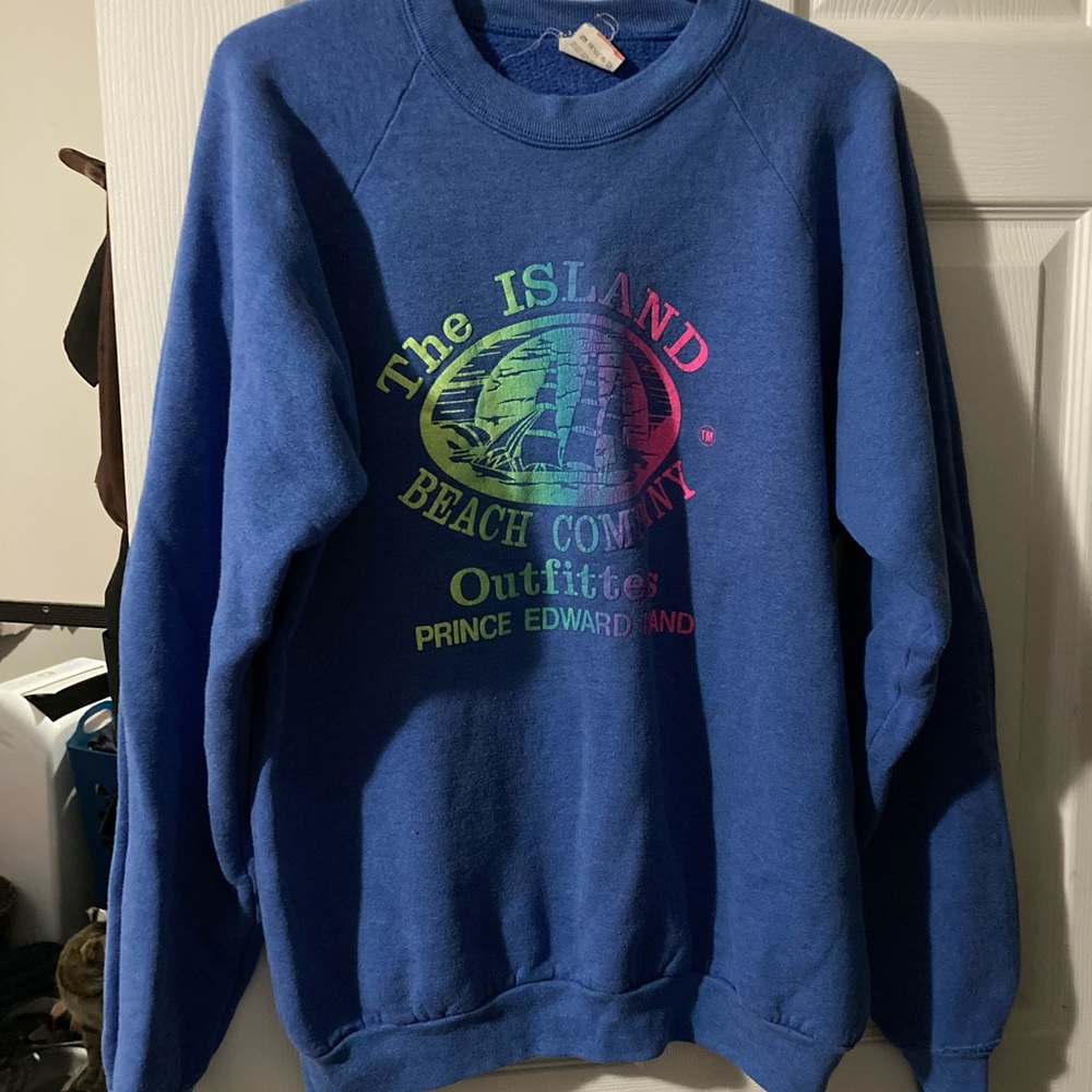 Fruit Of The Loom - dark blue PEI crew - size extra large
